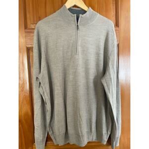 Alan Flusser Mens tan quarter zip sweater size XXL